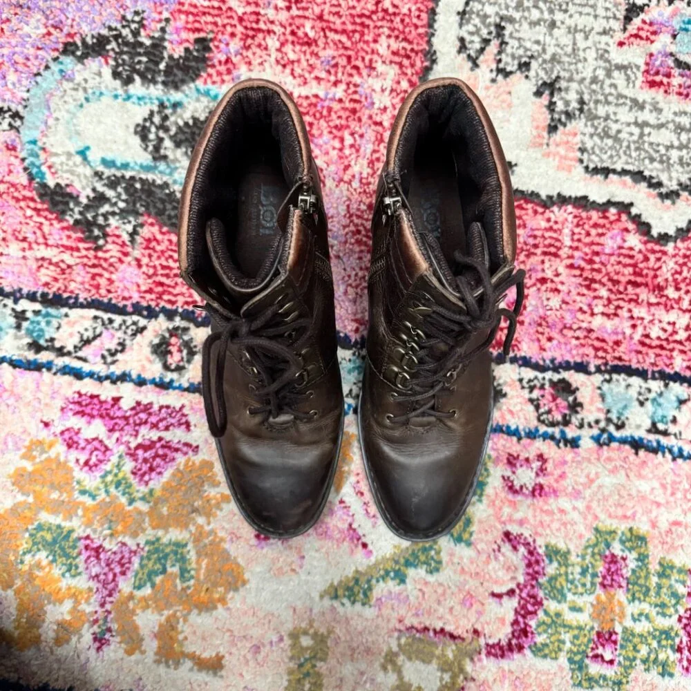 Born Descent Brown Leather Hiker Bootie Womens size 8.5 - Picture 5 of 6